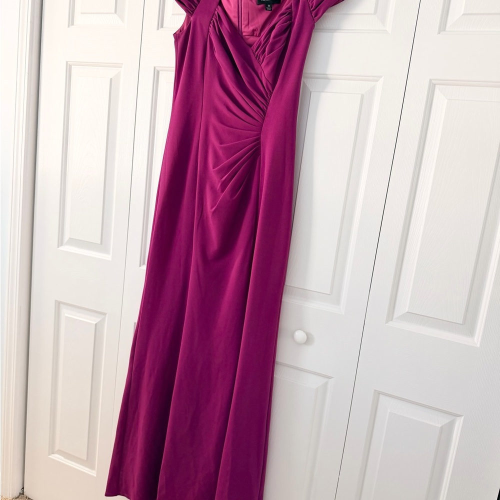 Tadashi Shoji Fuchsia Off-Shoulder Maxi Dress - Picture 5 of 7
